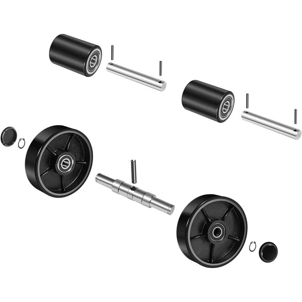for Crown PTH50 Pallet Jack Full Replacement Kit Steering Wheels Front Load 7"x2