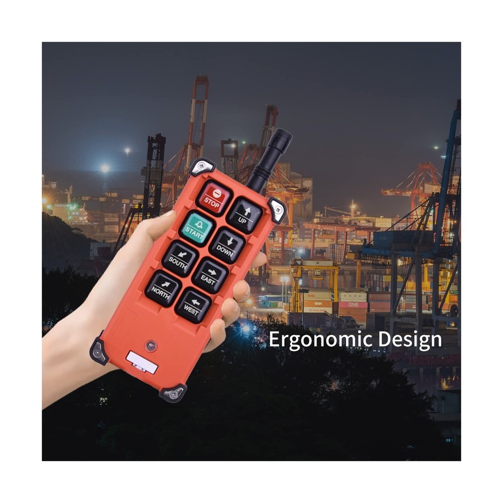 Industrial Wireless Crane Remote Control kit F21-E1B 8 Button 12v 24v Electri...