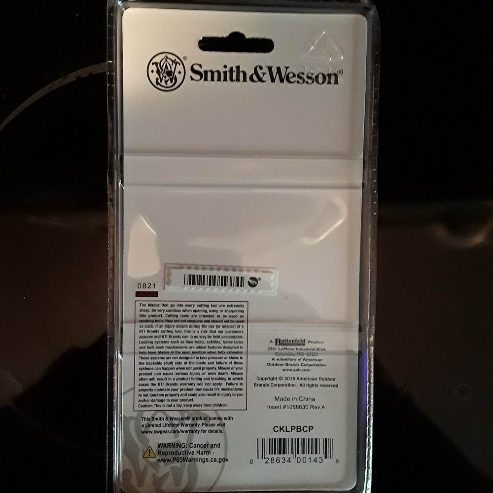 ⭐SMITH & WESSON⭐ BLACK SS BLADE SS BLADE HANDLE - ITEM CODE #CKLPBCP - BRAND NEW