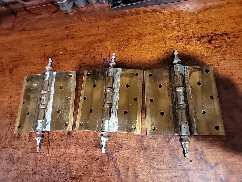 Set 3 Antique Brass Hinges