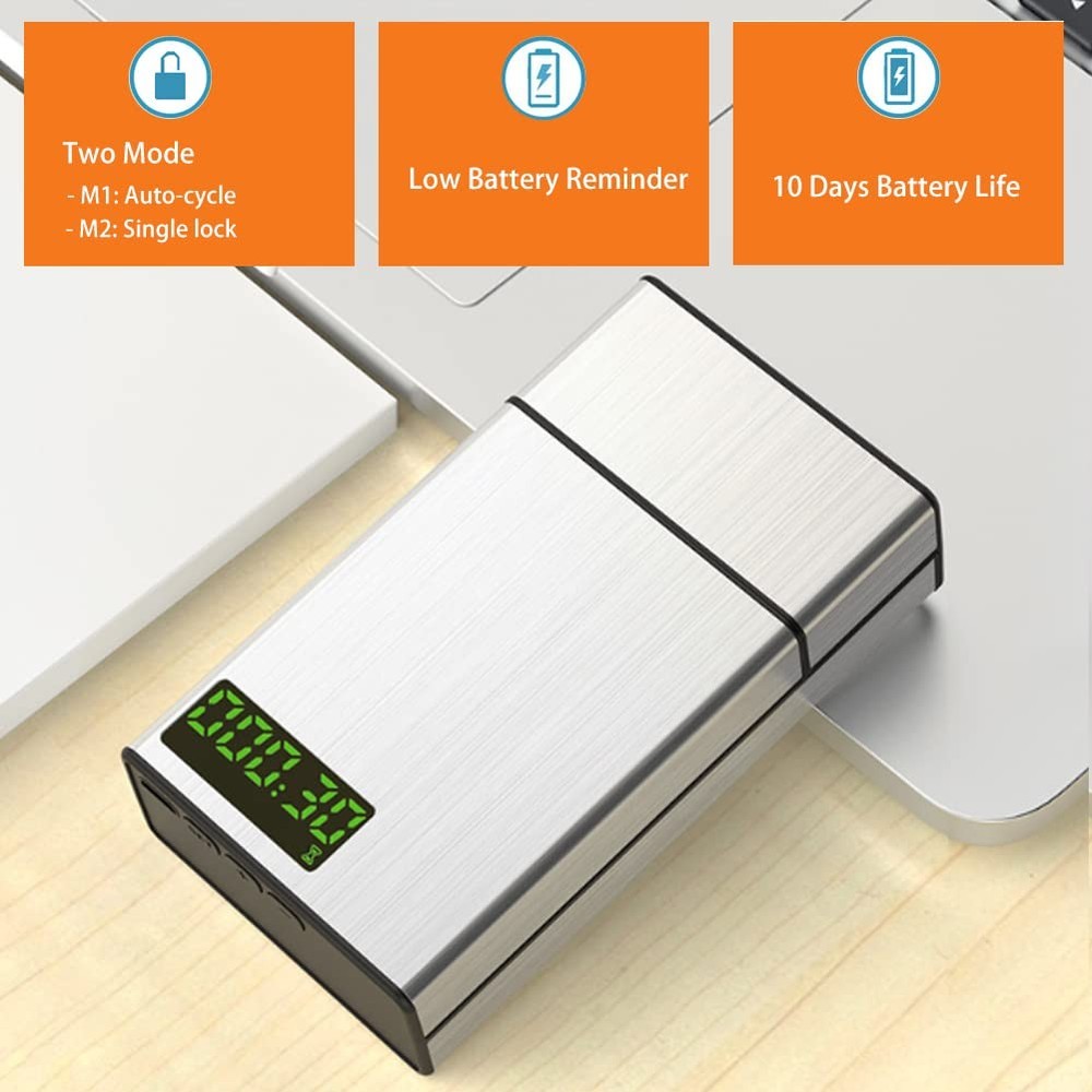 Timed Lock Box – Time Locking Small Container with 999 Hours LCD 2 inches