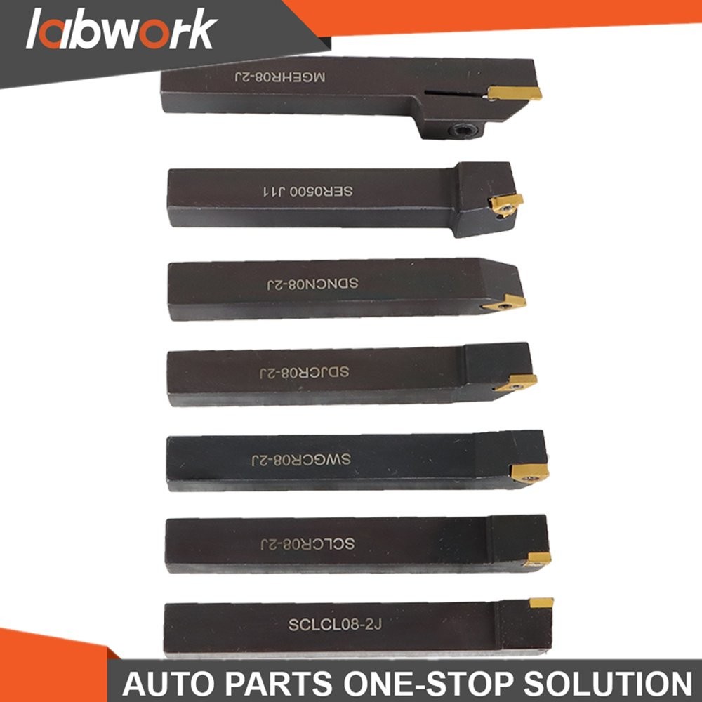 Labwork 7Pack Milling Cutter 1/2" Indexable Carbide Turning Tool Set For Lathe