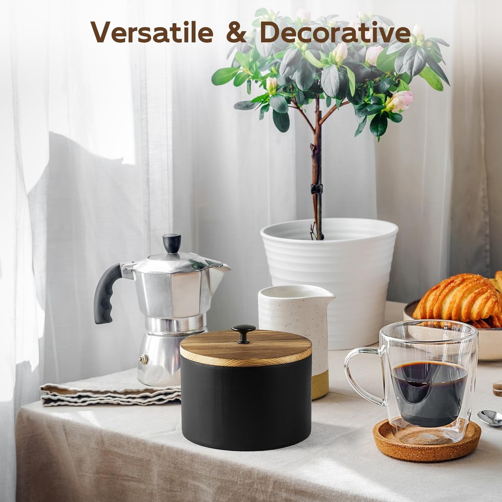 BWODYAY Coffee Filter Holder, Wood Filter Storage Container for Counter, Coff...