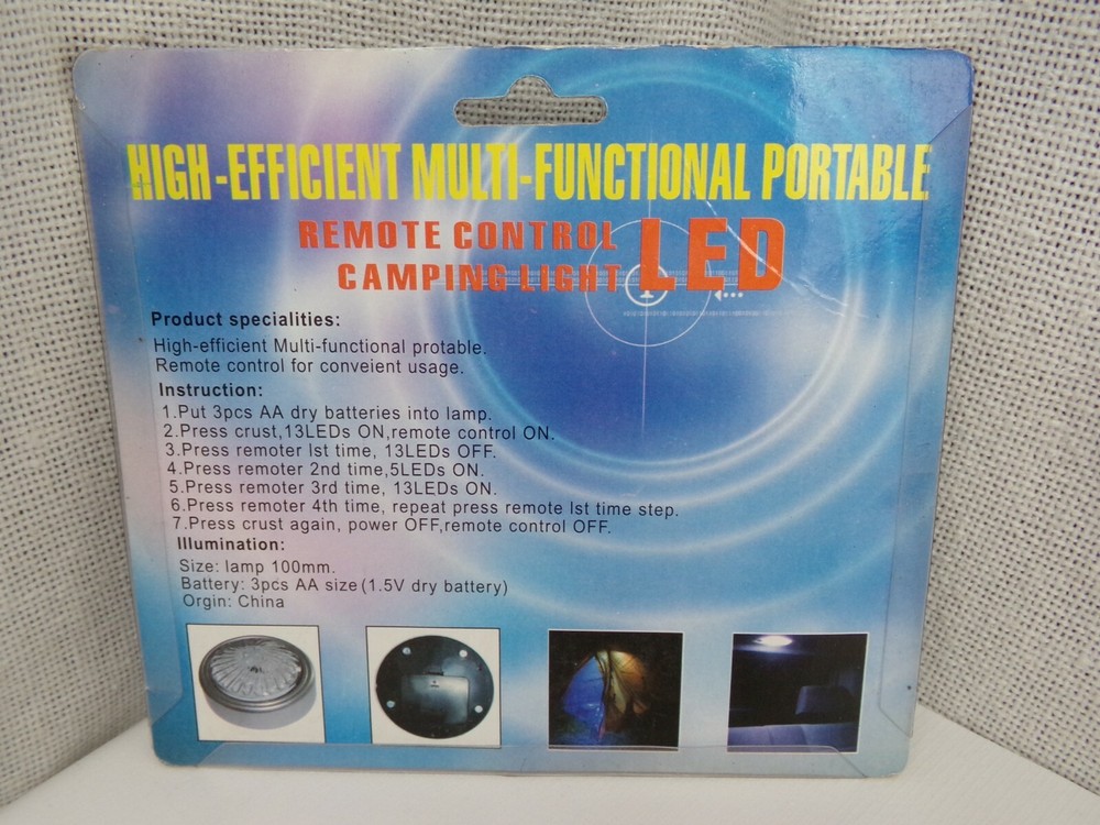 New-13 LED Remote Control/Touch Control Camping Light-Battery Operated