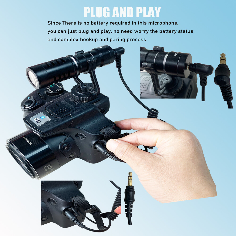 Universal Video Microphone Condensor Nikon Canon DSLR Camera Android Phone Mic