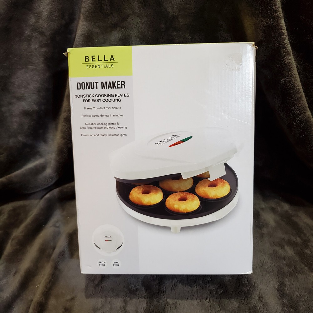 Bella Essentials Mini Donut Maker Easy Clean Nonstick Open Box
