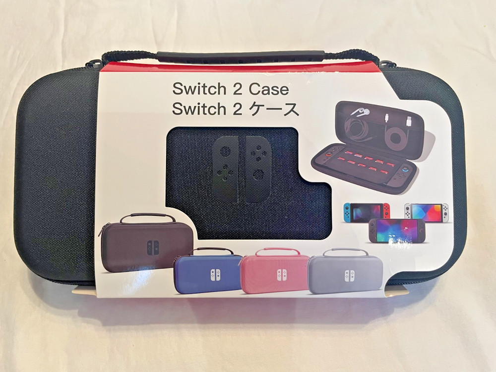 Black Soft-sided Switch 2 Carrying Case with 10 Game Storage Accessory Pocket