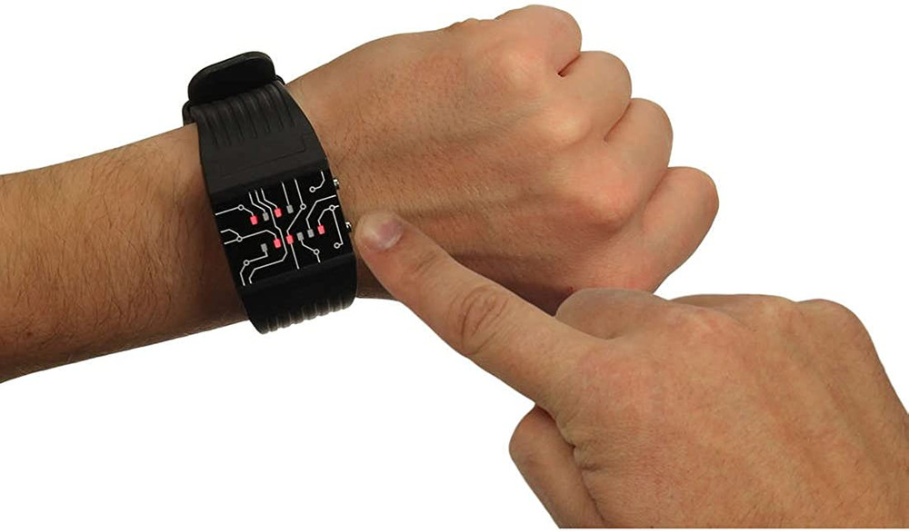 Getdigital Binary Wrist Watch for Professionals with LED Lights - A Black Dig...