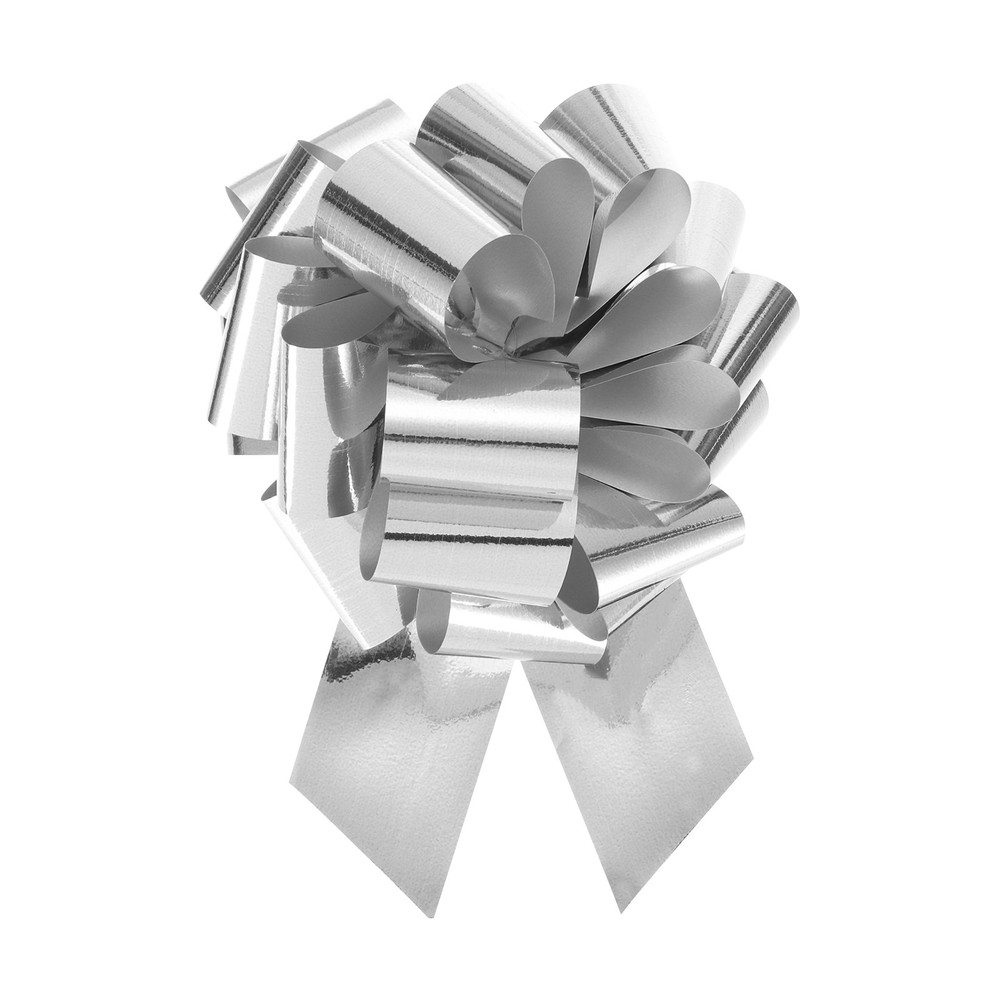 10pcs 8" Metallic Large Big Pull Bow Gift Wrapping Bows Ribbon Silver