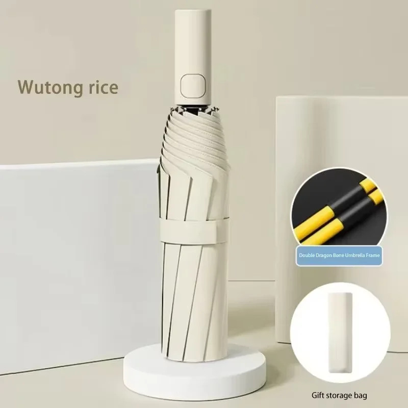 Fully Automatic Folding Umbrella 24 Bone Double Bone SPF 50 UV Protection Rain