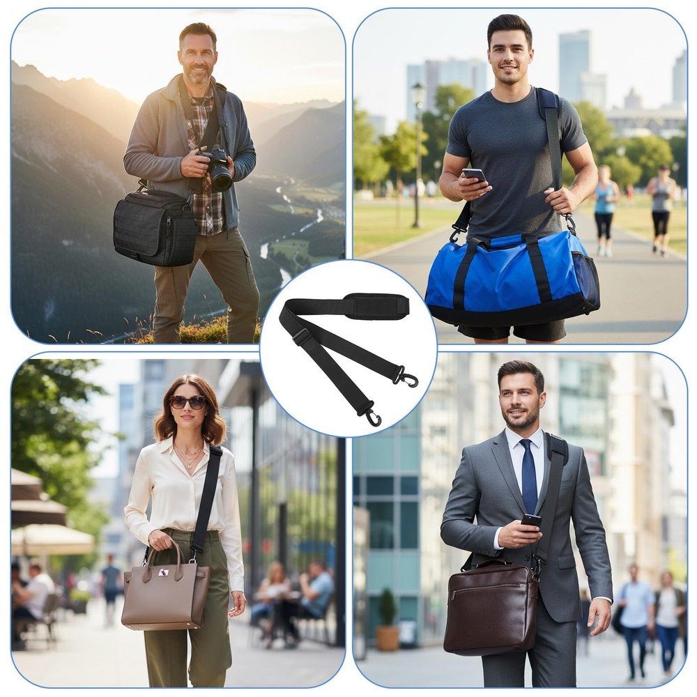 Shoulder Strap, 65 inch Adjustable Duffel Bag Strap Black