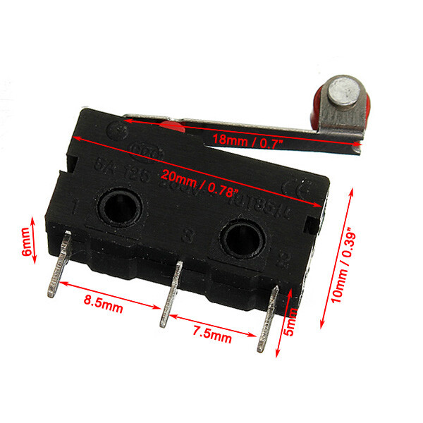 10pcs Micro Limit Switch Roller Lever 5A 125V Open Close Switch