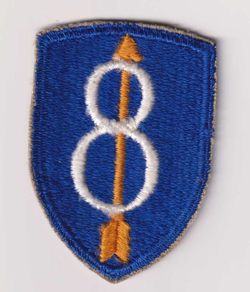 8th Infantry Division patch real WWII era make unissued