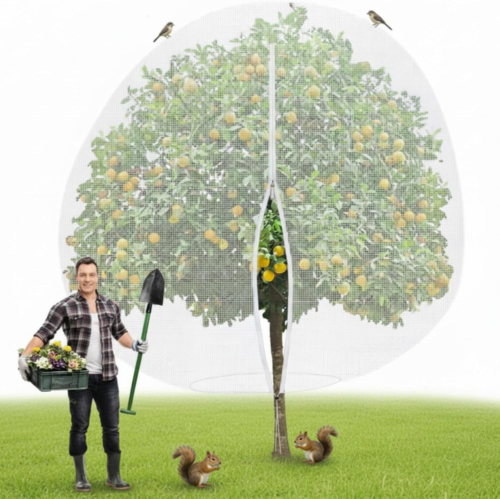 12 X 12 Ft Large Fruit Tree Netting for Protecting Fruit from Squirrels Birds Bu