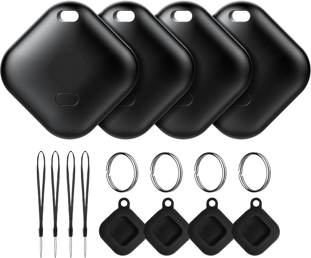 Air Tracker Tag for Android, Tags-4 Pack Luggage Tracker with 4 Case, Works via