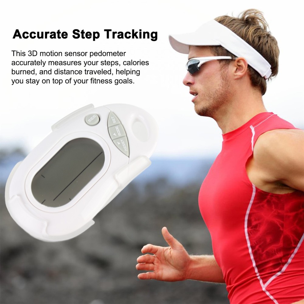 3D Motion Sensor Pedometer Step Counter With Lanyard 7-Day Data Storage VWFG