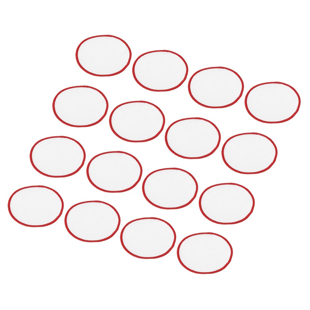 90pcs Sublimation Patch Blank, 7.5cm/2.95 Inch White with Red Border