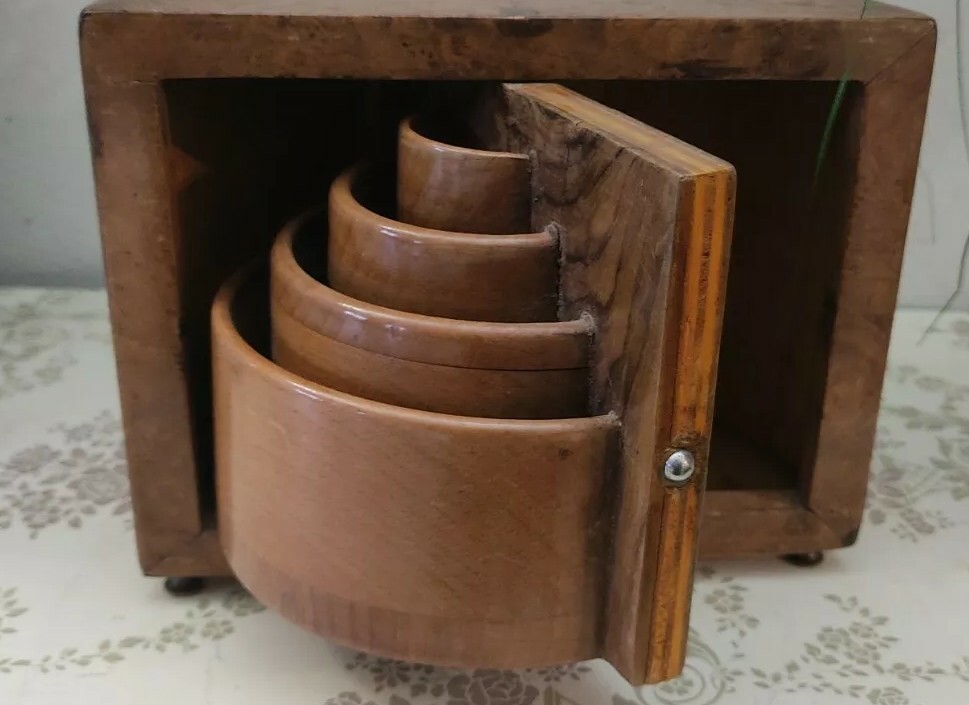 Cigarette holder, box, antique root box 1940s