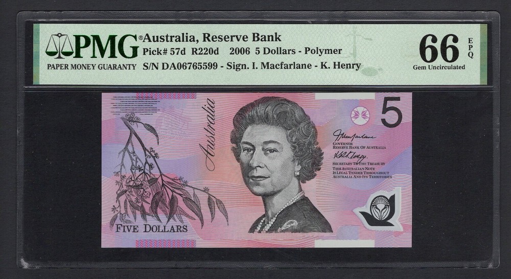 Australia 5 Dollars 2006 P57d Uncirculated Grade 66
