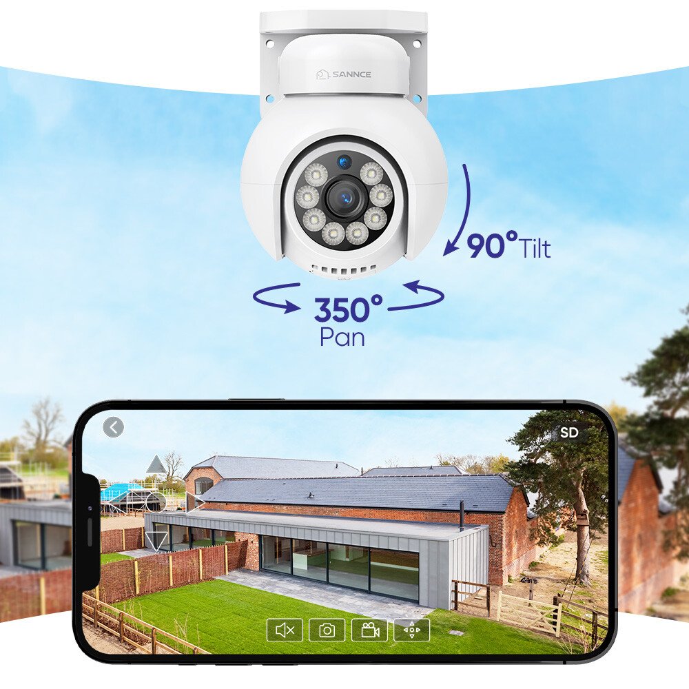 SANNCE 8CH 4K NVR 8MP PT POE Security Camera System Auto Tracking Two Way Audio