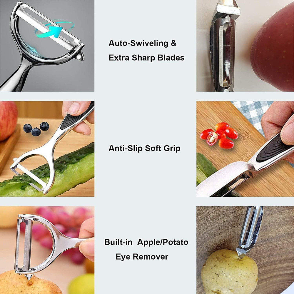 Vegetable Peeler, Potato Peelers for Kitchen Stainless Steel Multi-Function Set