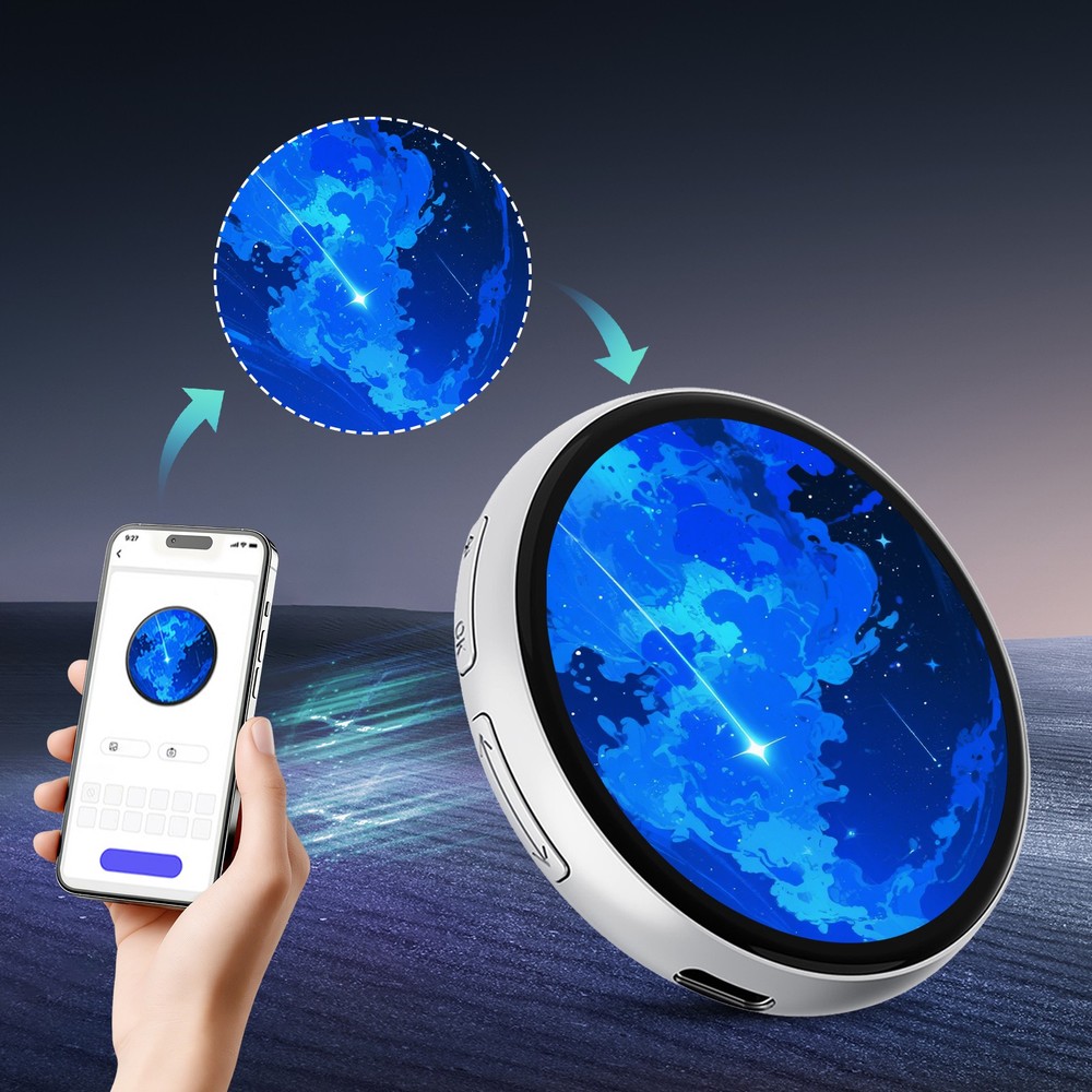 BT Connection Peripheral Badges 1.85-In IPS Dynamic Smart Display Screen Tag Pin
