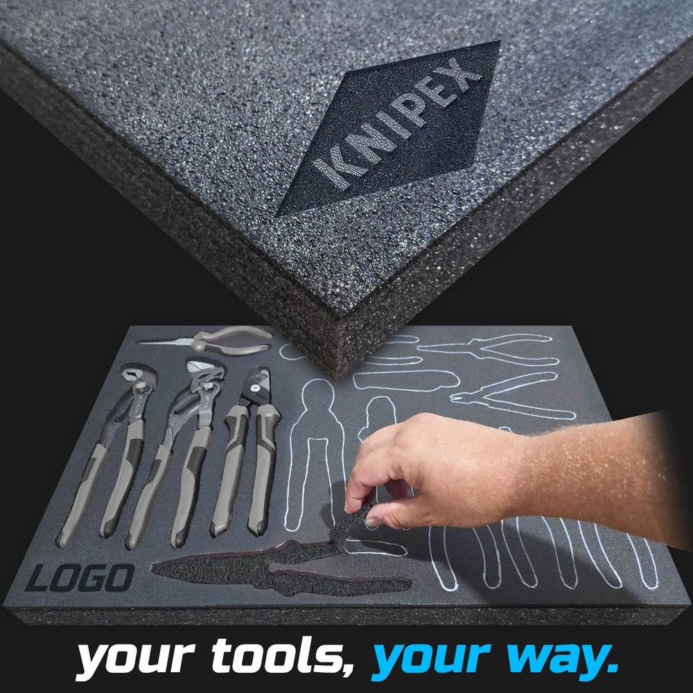 KNIPEX dark shadow foam tool tray insert storage organizer toolbox tool kit set