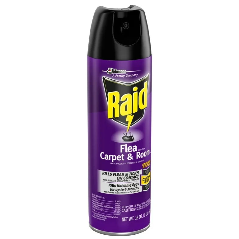 3 Cans Raid Flea Killer Plus Carpet & Room Spray Kills Fleas Bed Bugs Eggs 18oz
