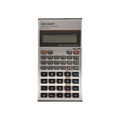 Sharp EL-506P Scientific Calculator Silver Case Tested Vintage