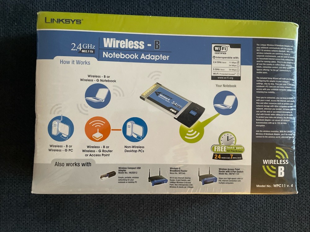 Linksys Wireless -B Or G Notebook Adapter. 802.11b