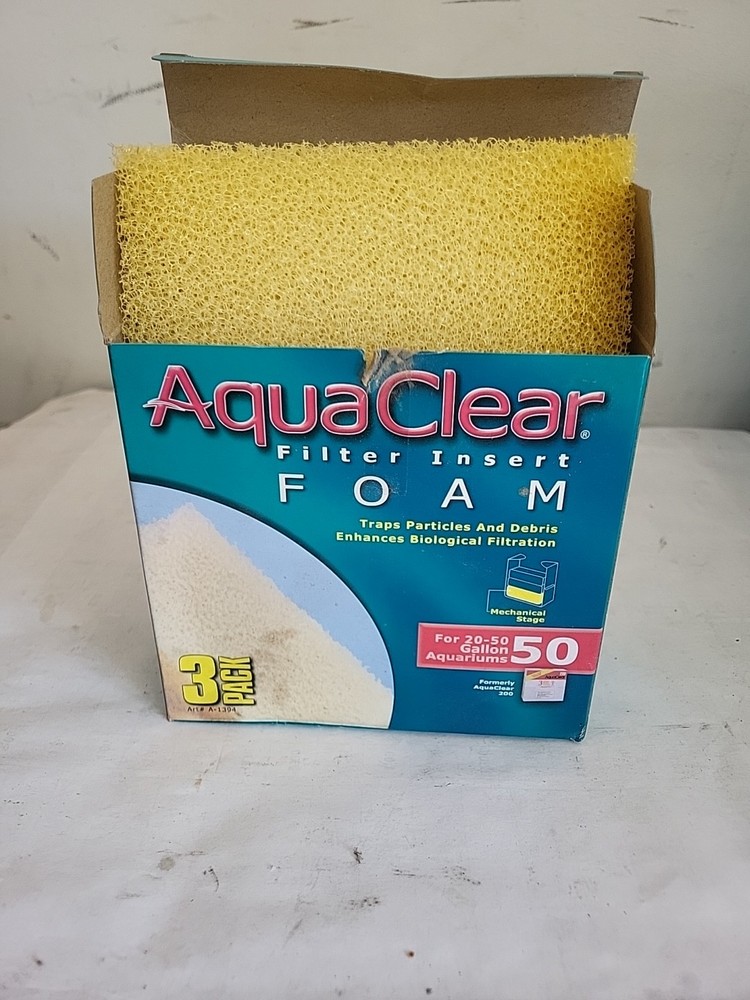 AquaClear 50 Foam Filter Inserts, Aquarium Filter Replacement Media, 3 PACK