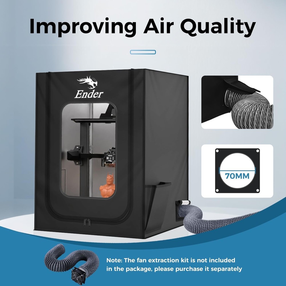 Official 3D Printer Case Fan Interface, 550 * 650 * 750mm Fireproof Dustproof...