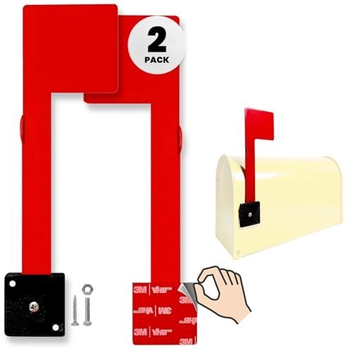 Weatherproof Mailbox Flag Replacement - 2 Pack, No Tools Needed, Strong Adhesive
