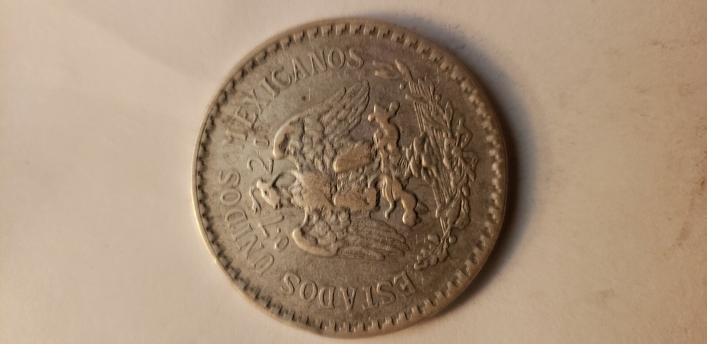 1923-M antique Silver Mexican Peso