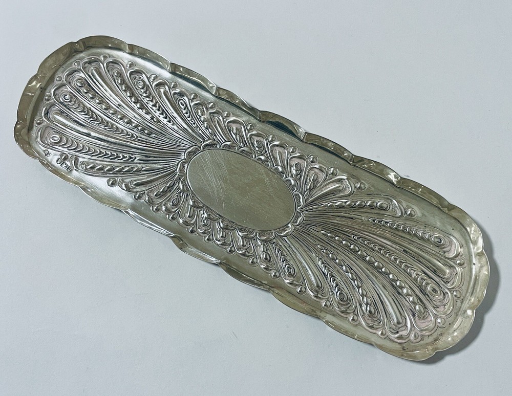 Antique Victorian Solid Sterling Silver Pin Tray Dressing Table 1896