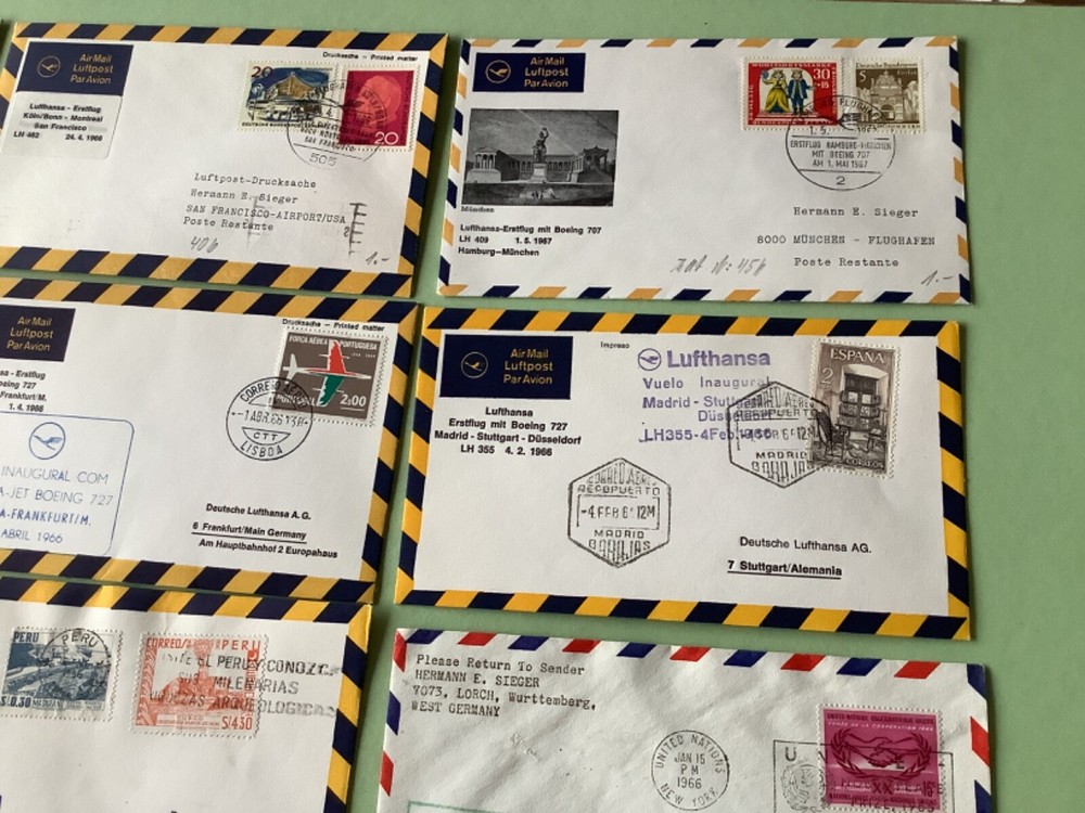 Airmail flight covers 12 mixed items Ref A1641