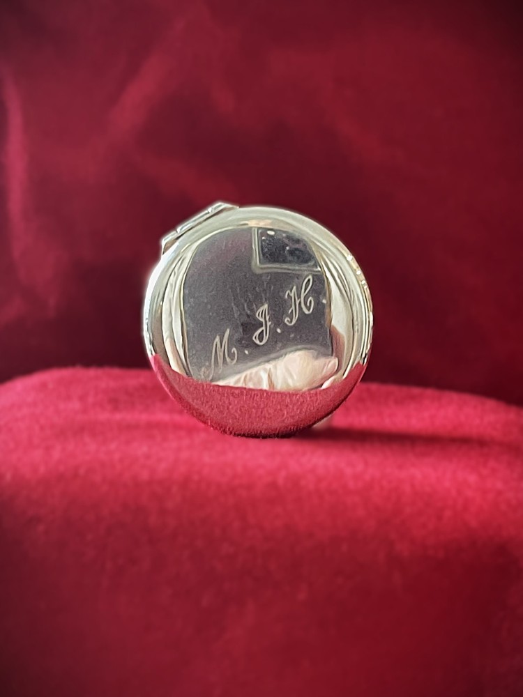 TIFFANY & CO Sterling Silver Pill Trinket Box 1837 Monogram