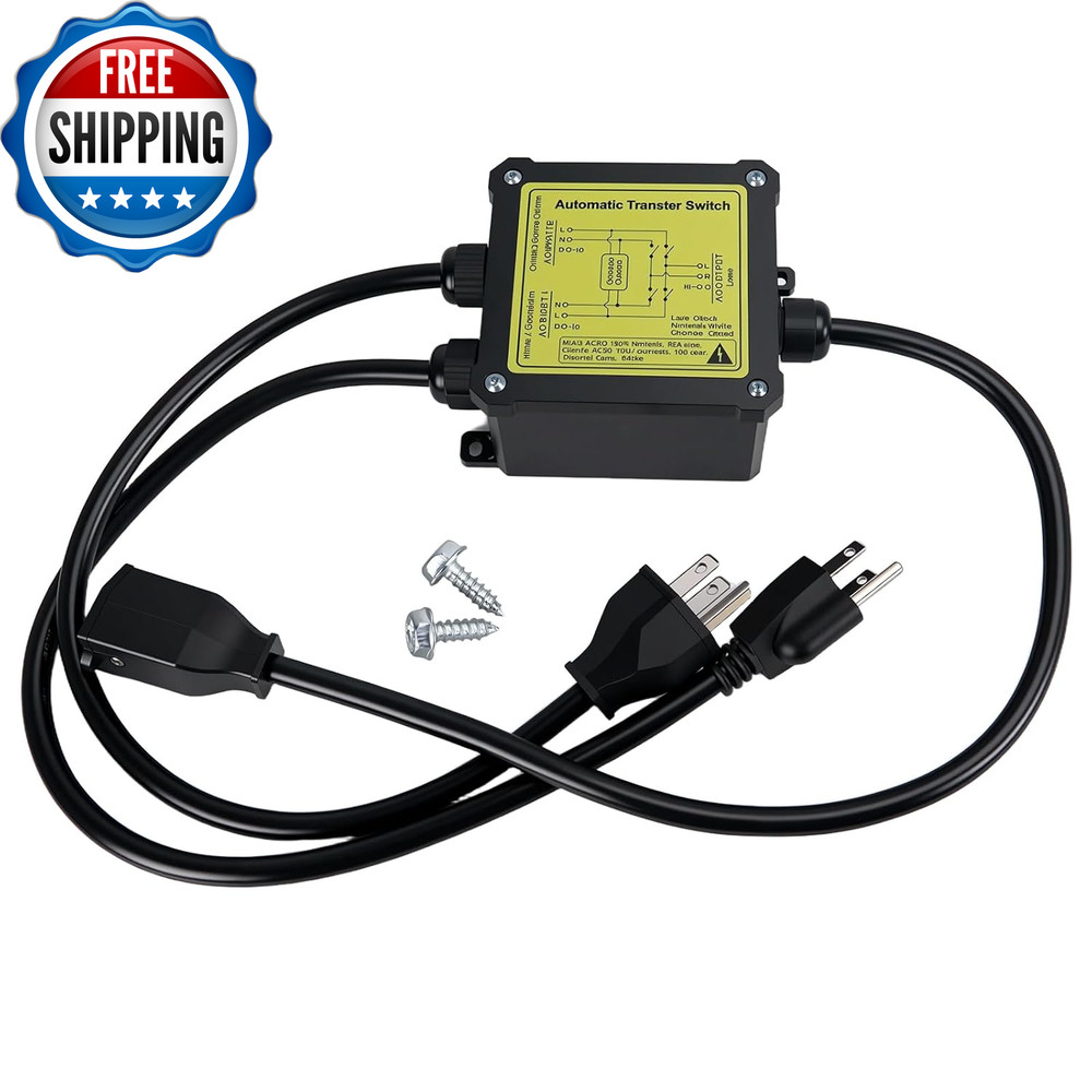 AC120V 15A ATS Generator Automatic Transfer Switch (NEMA 5-15P/R)