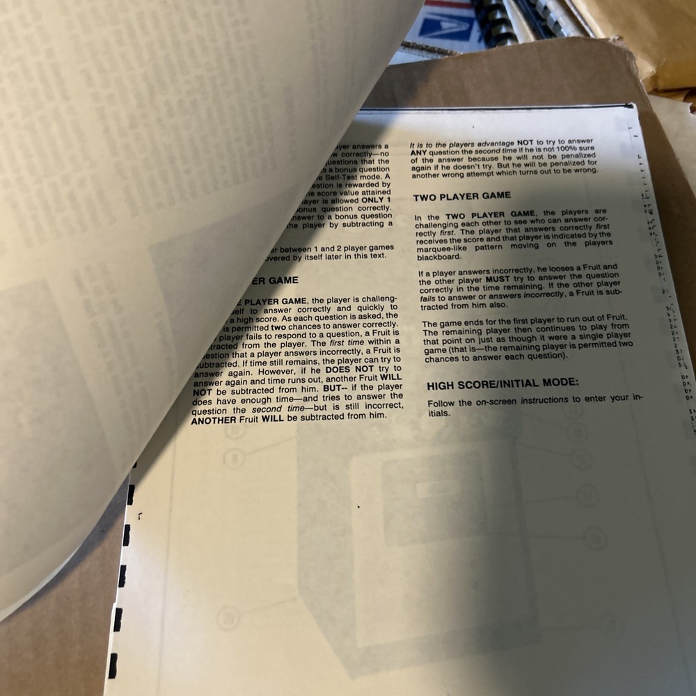 Professor Pac-Man Midway Arcade Game manual