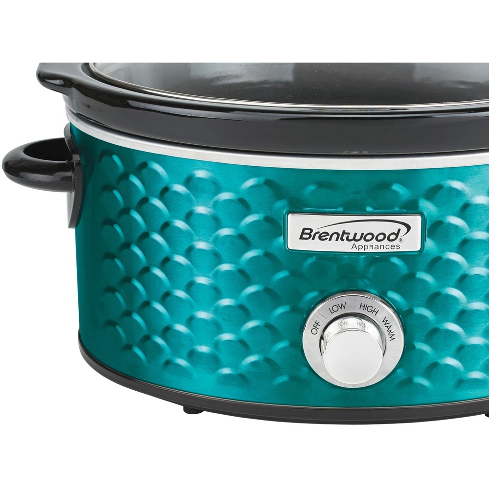 4.5-Quart Scallop Pattern Slow Cooker (Blue)