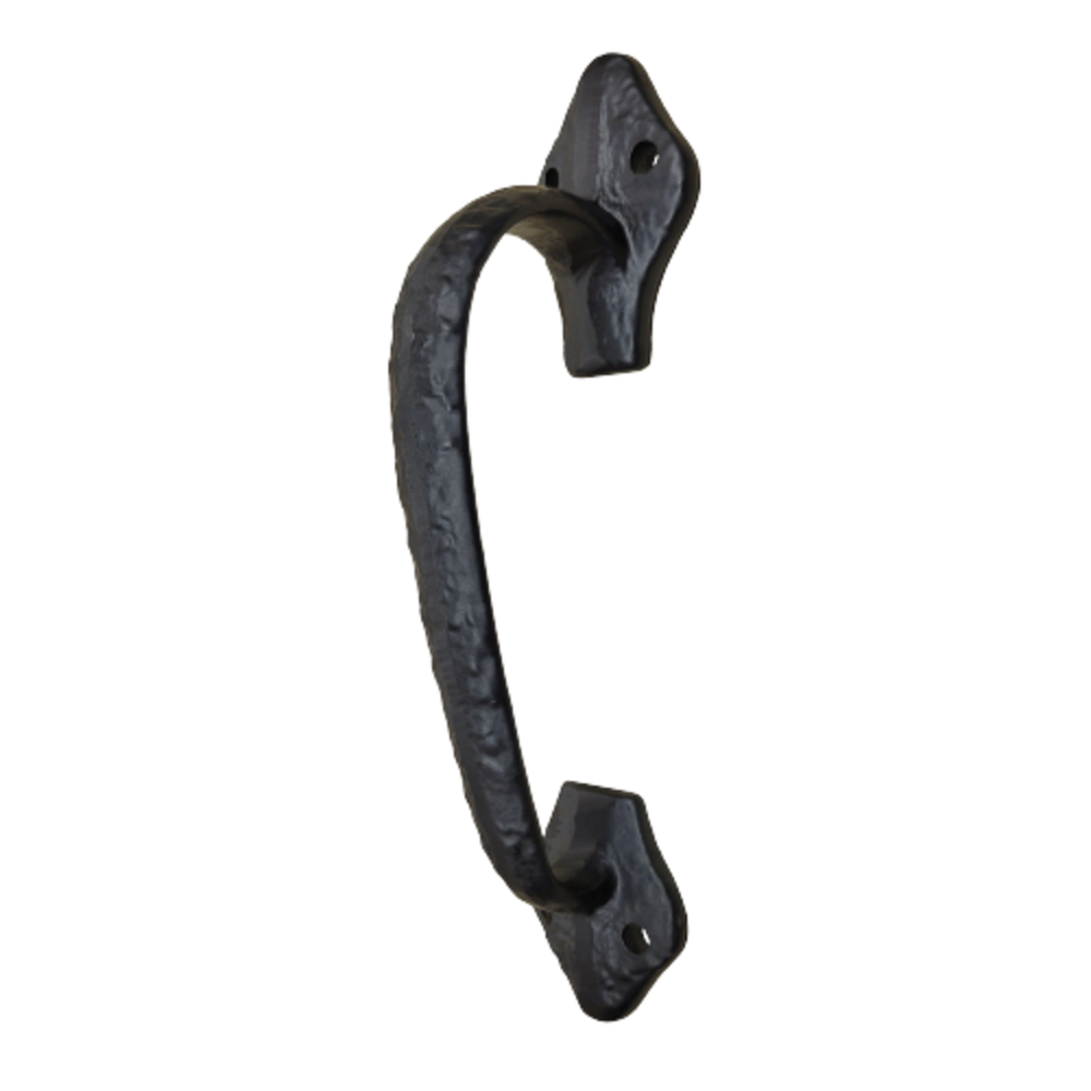 8" Decorative Cast Iron Gate Door Handle Black Finish for Doors Cabinets Boxes