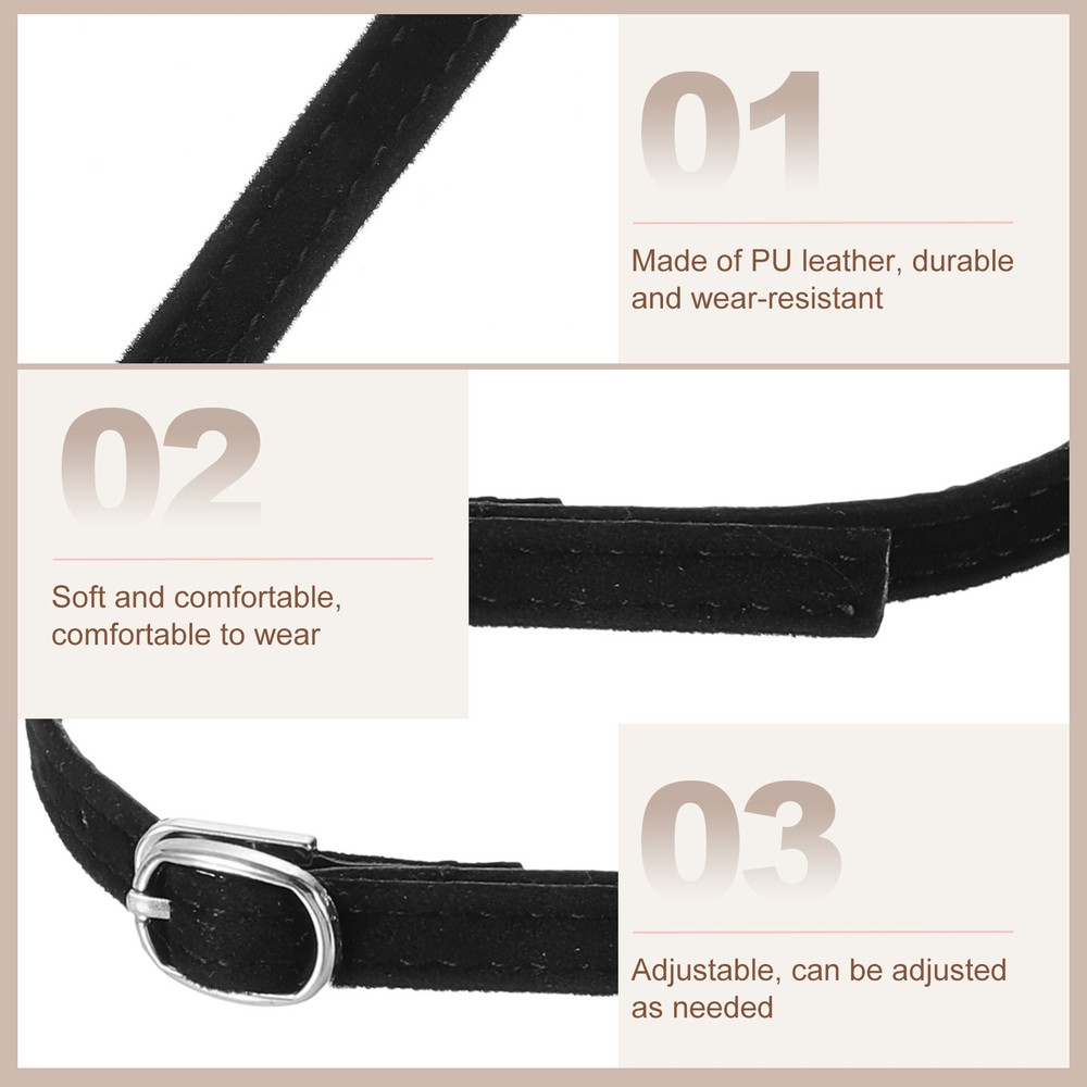 2 Pair Replacement Ankle Straps for Heels Leather Shoe Bands Suede Black