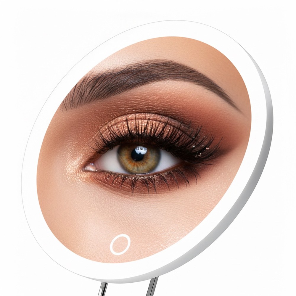 40X Magnifying Makeup Mirror With LED Light Cordless Touch Dimming Desk