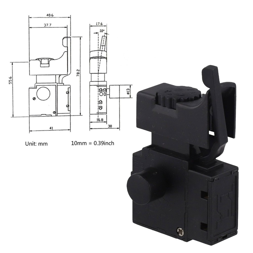 Black Speed Control Trigger Switch for Electric Power Tools and Hardware Tools