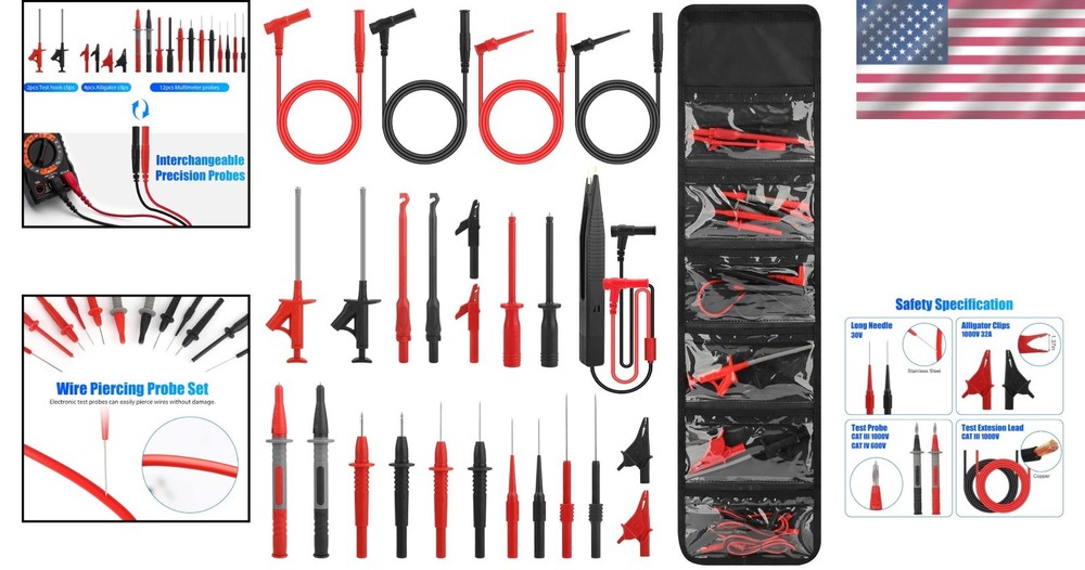 Professional 25PCS Electrical Leads Set for Precise Multimeter Testing