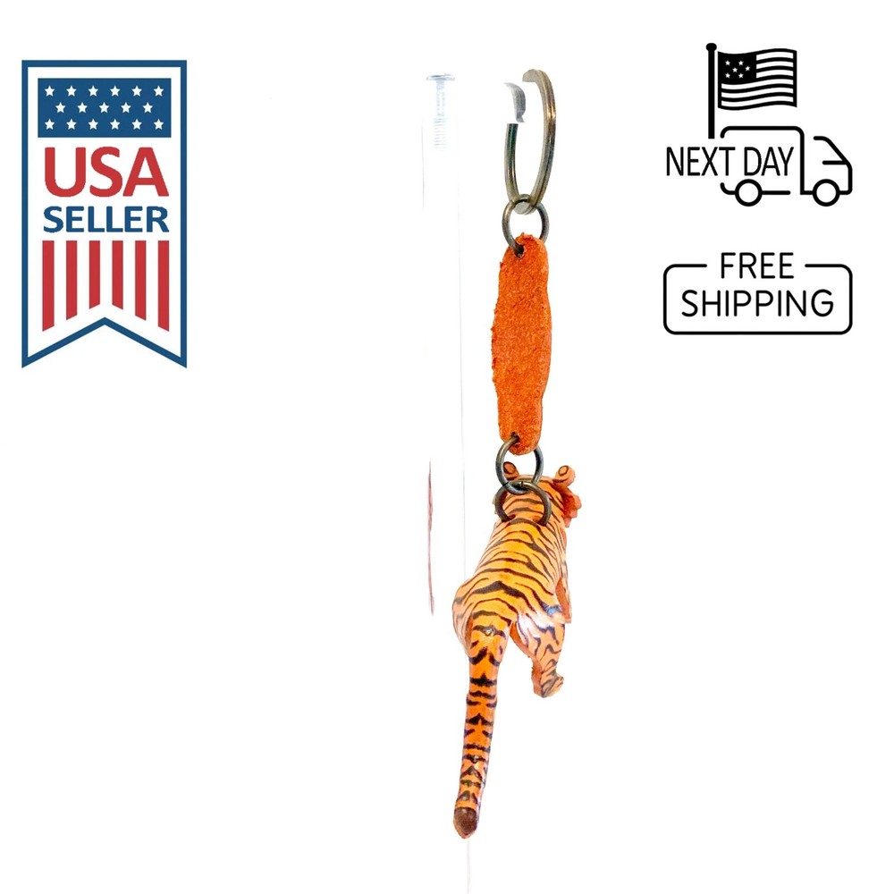 Tiger Handmade Leather Keyring