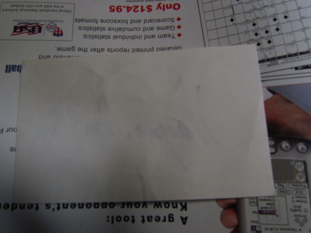 Waybe Ambler autographed index card