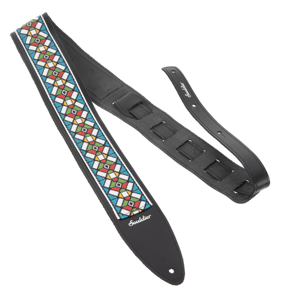 Souldier Torpedo 2.5" Guitar Strap - "Stained Glass" Blue