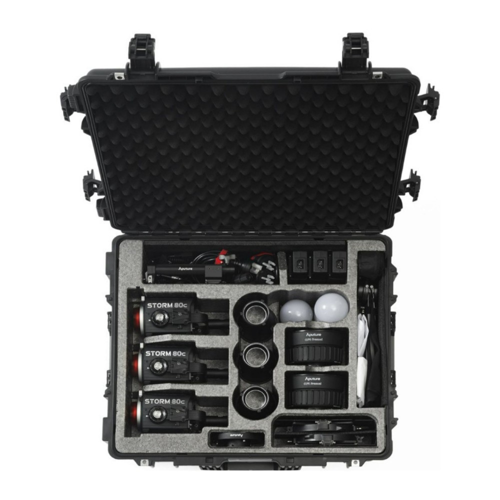 Aputure STORM 80c Portable 3 Light Kit with ProLock Hyper Reflector