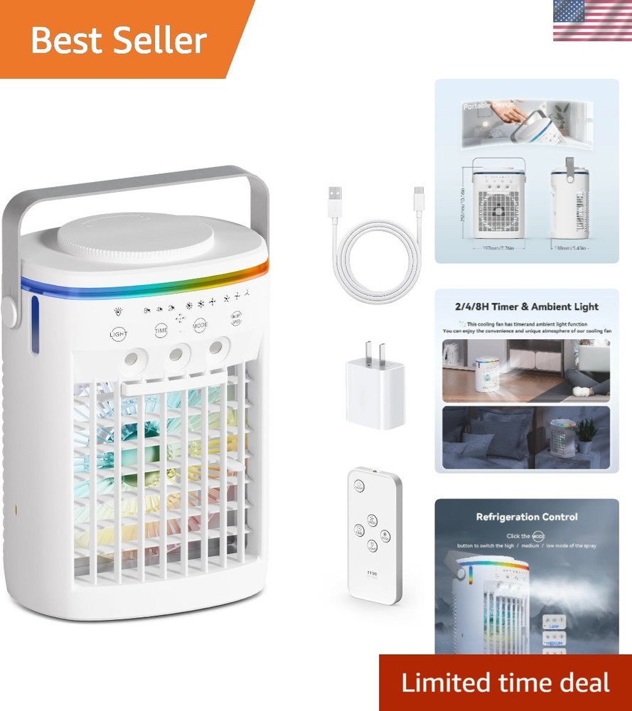 Effortlessly Cool with Portable Air Conditioner & Humidifier - 4 in 1 Design